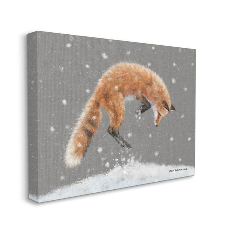 Peinture sur toile, saut d'hiver, H 24 po x l 30 po x P 1,5 po