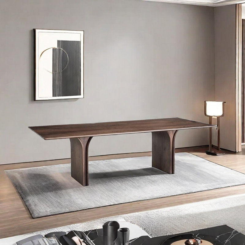 Table de salle à manger simple en bois massif, H 29,53 po x L 78,74 po x l 35,43 po