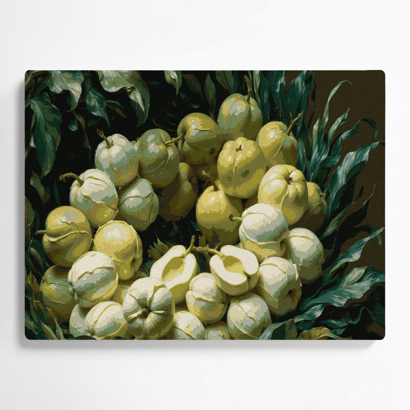 Art mural en métal Fruit vert Sapote, H 11 po x l 14 po
