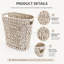 Poubelle en osier 4 gallons avec motif tissé imperméable