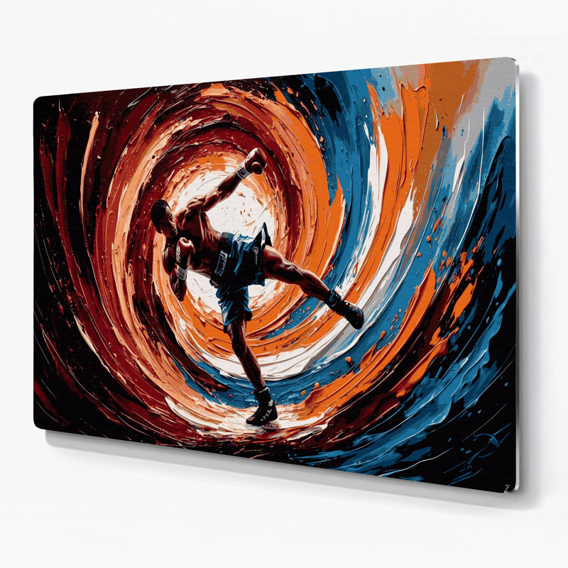 Art mural en métal Sports Kickboxing