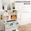 Armoire de rangement pour animal de compagnie blanc avec bols pour chien - alimentation, rangement spacieux, fabrication, bols en acier inoxydable, armoire réglable, crochets de laisse latéraux, temps d'alimentation contrôlés par la station de pointe, vaste