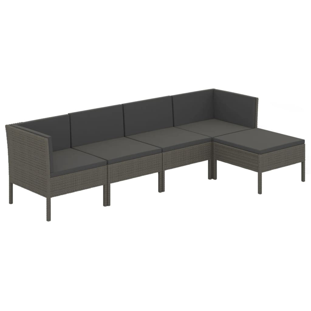 4-Sitzer Lounge-Set Jeslie aus Polyrattan mit Poster