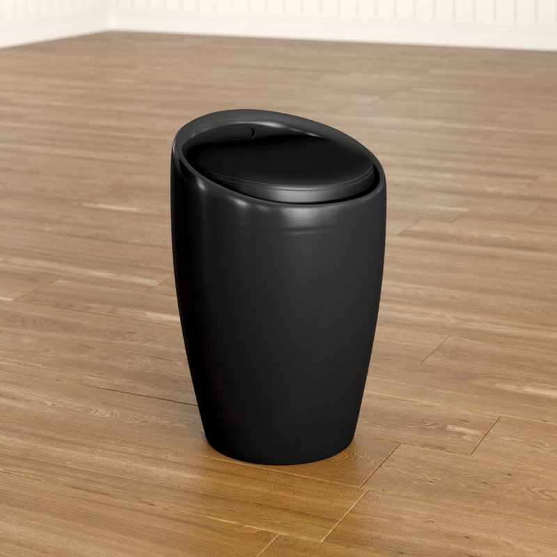 Evan Plastic Accent Stool, Black