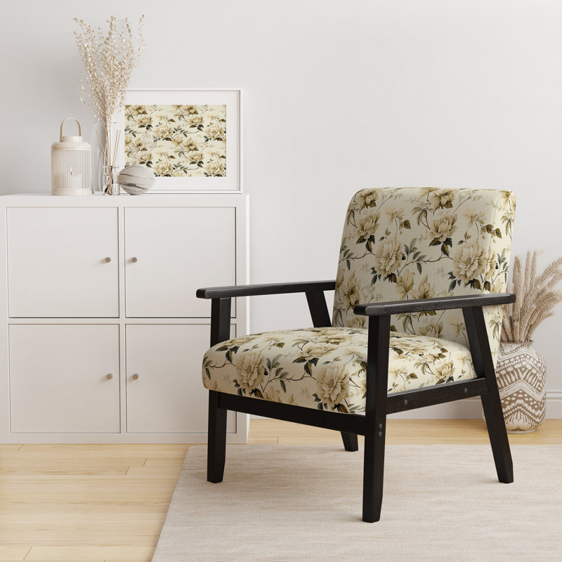 Chaise d'appoint florale Cobalt, Motif victorien de simplicité minimaliste VI