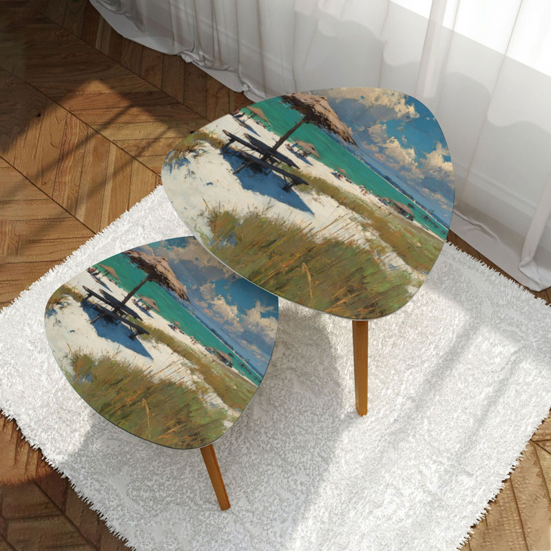 Ensemble de 2 tables basses gigognes Triangle