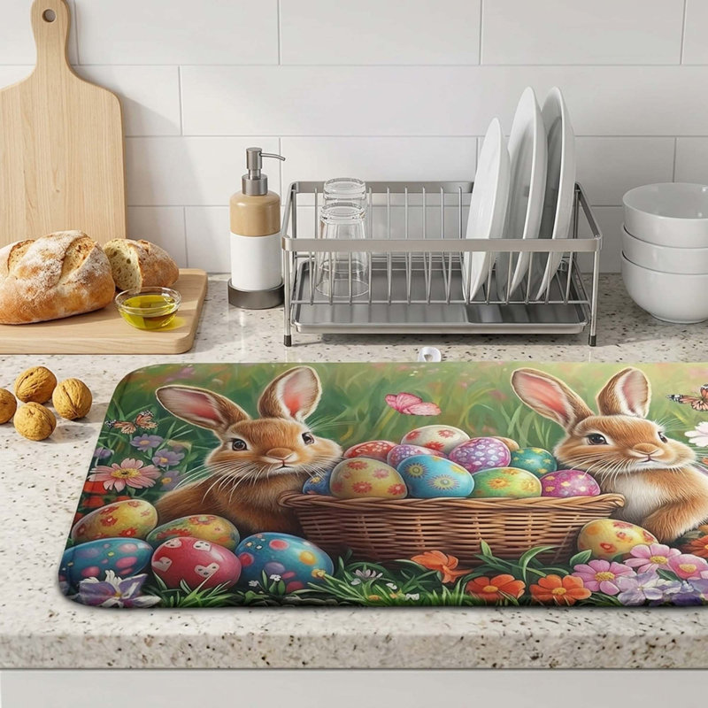 Tapis de séchage pour œuf de pâques Lapin de Pâques