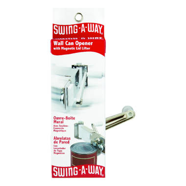 Swing-A-Way Wall Mount Can Opener with Magnet Lid Lift, Gray 