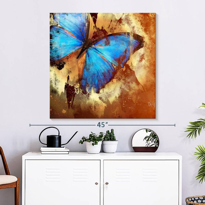 Papillon bleu Brampt, H 33 po x l 33 po