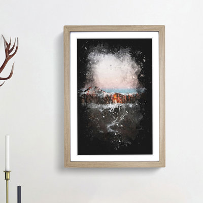 Pink Capped Mountains in Italy - Picture Frame Graphic Art Print
