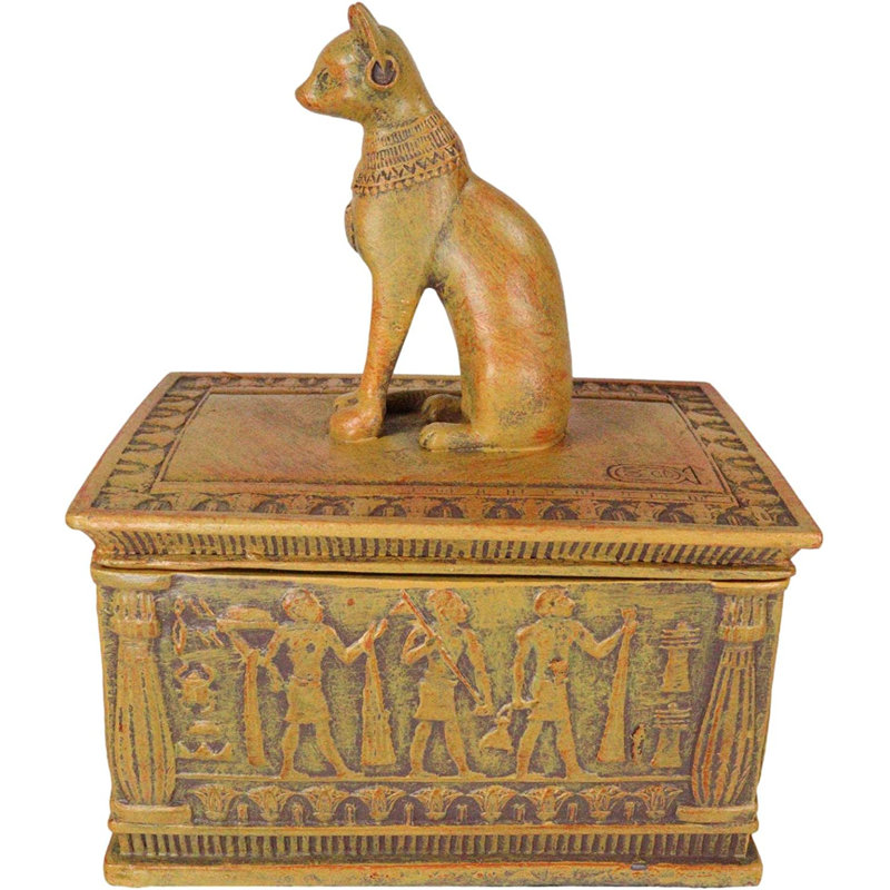 Ancien chat égyptien déesse bastet avec œil de pyramide Horus et divinités hiéroglyphiques