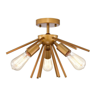 Plafonnier semi-encastré 3 lumières 17 po
