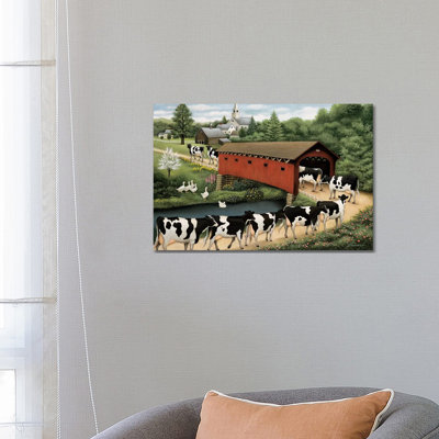Cows in West Arlington 1 Piece Wrapped Canvas Painting
