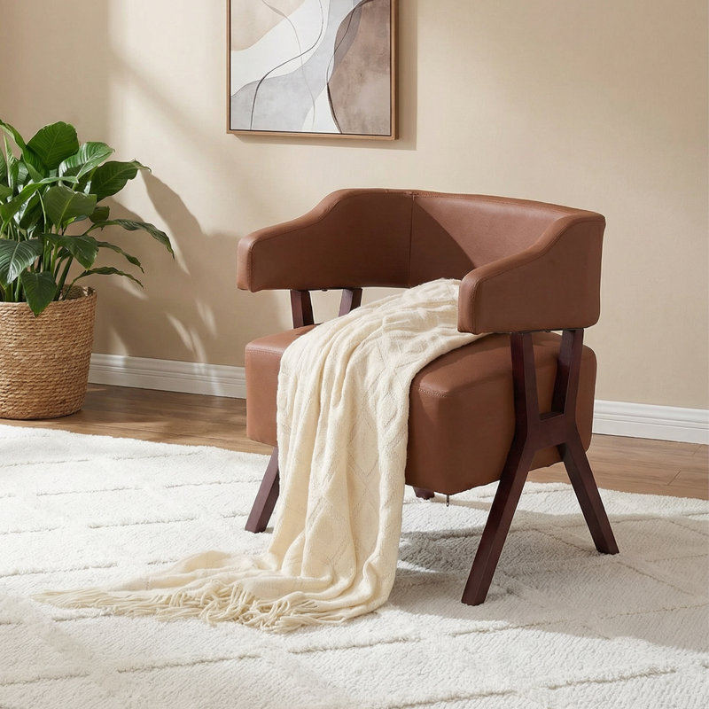 Fauteuil d'appoint moderne 26,5 po, Brun