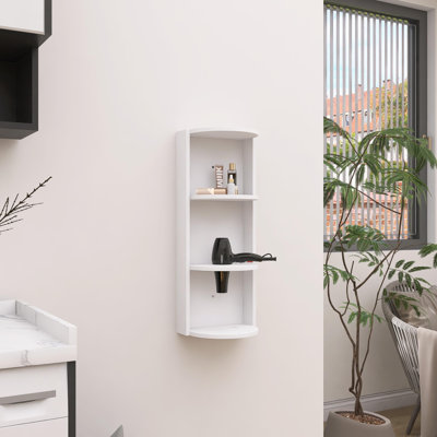 12 Inch Wall-Mounted Bathroom Storage Rack, Floating Plywood Rack