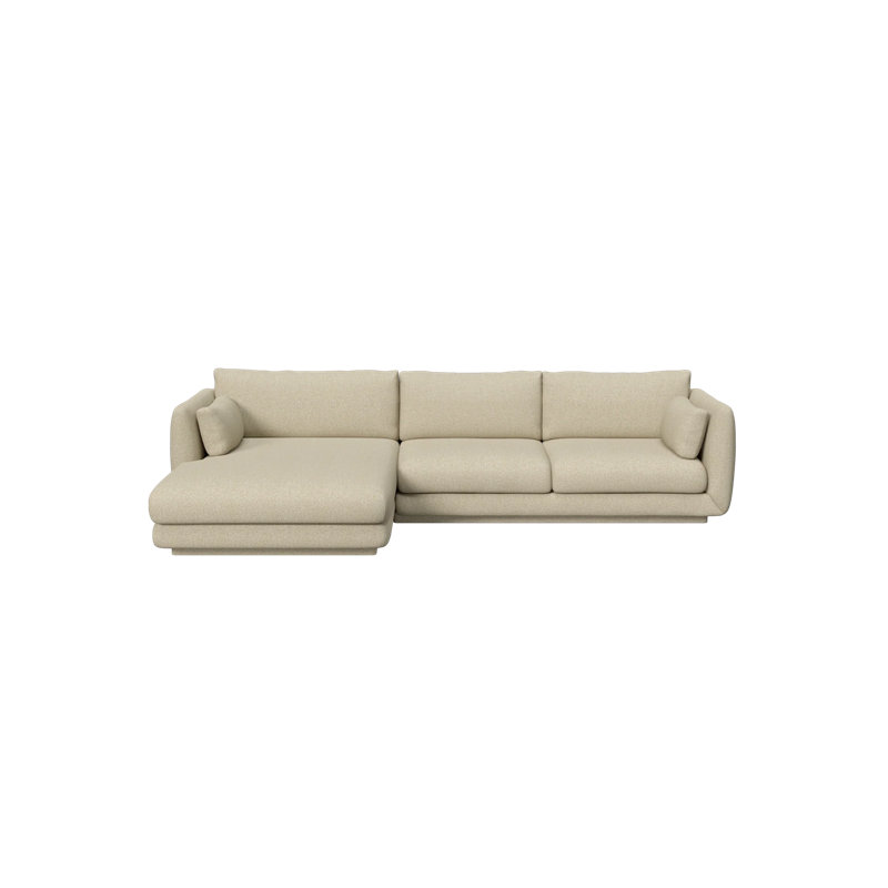 Bloom 3-Seater Sofa W/Chaise Lounge Left & Plinth, Light Gray Cane-line Ambience, 29.6" H x 122.1" W x 67" D