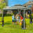 HOTTEL 10'W×10'D Outdoor Gazebo Canopy, Canopy Tent with Mosquito Netting-104659574