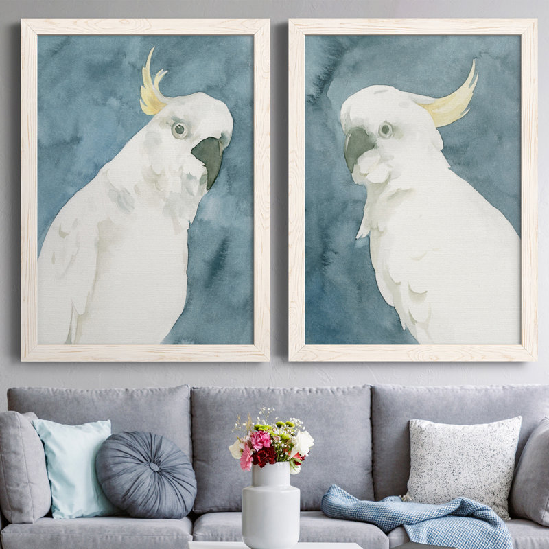 Cockatoo Portrait I, toile encadrée de qualité supérieure - prête à être accrochée, H 20 po x l 34 po x P 1,5 po