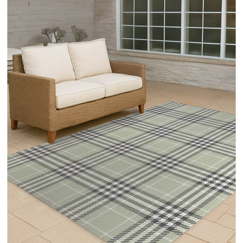 Tapis d'extérieur antidérapant à carreaux Christopher, Rectangulaire 2 pi x 3 pi