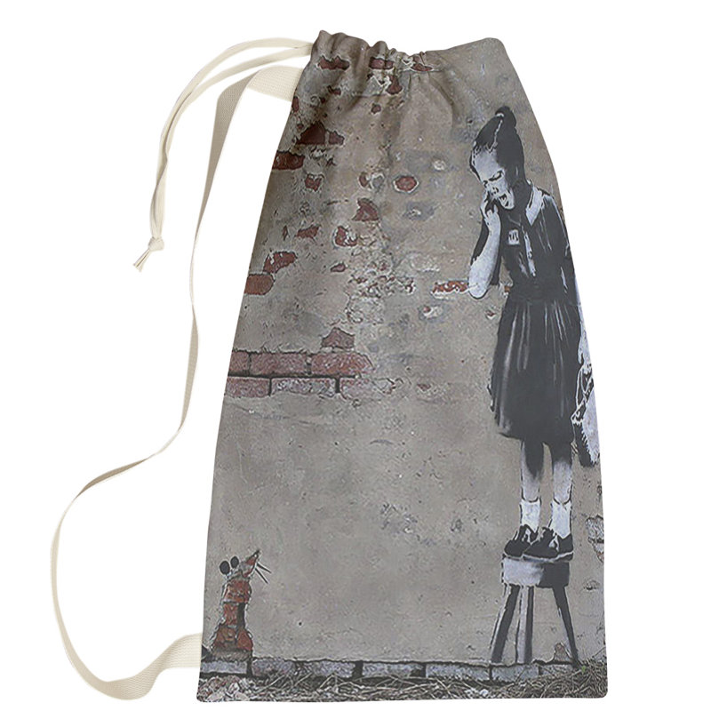 Fabric Laundry Bag with Handles, Large (36" H x 28" W x 1" D)