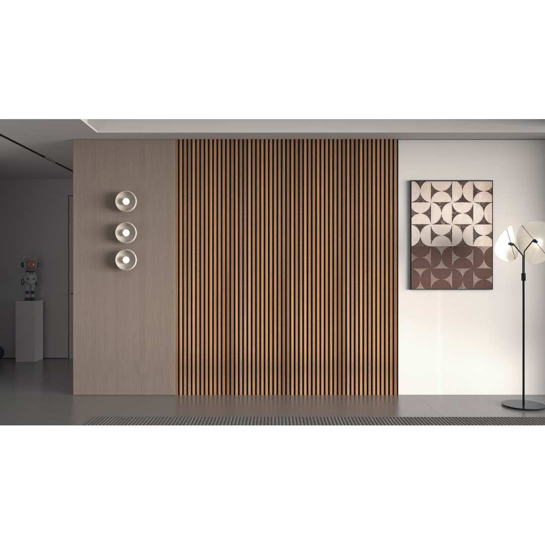 94.5” x 23.6” Acoustic Wood Wall Paneling, Decorative Soundproof Panels for Walls and Ceilings, 3D Slat Wood Wall Panels (Set of 2) e-Joy 