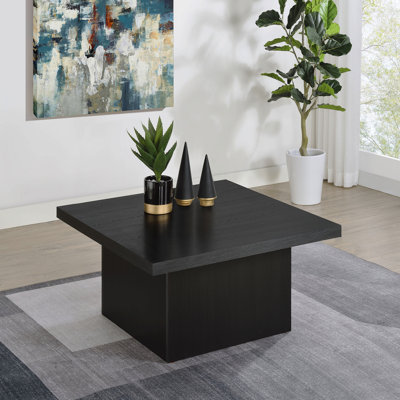 Square Engineered Wood Cocktail Coffee Table, Black