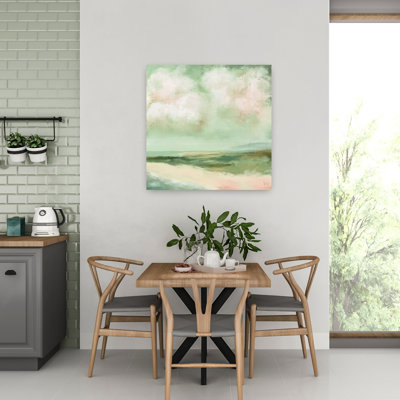 Art mural de paysage côtier contemporain minimaliste abstrait à marée basse