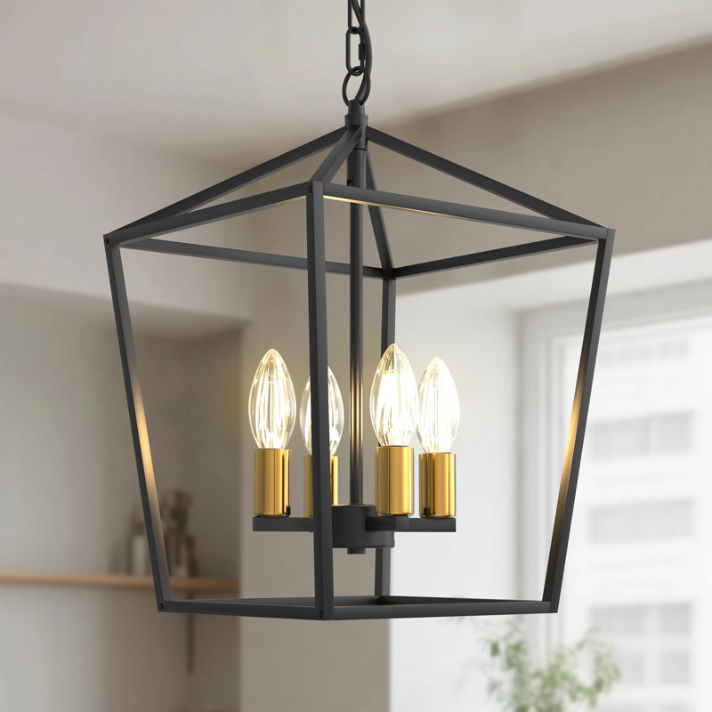 4-Light Lantern Pendant Lighting With Hanging Chain