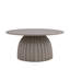 Table basse Lerone en aluminium beige avec base texturée biseautée, diamètre 23,5 pouces-107272278-107272282