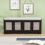Banc de rangement rustique avec portes en rotin tissé, tablettes réglables et coussin amovible pour le vestibule-1117794408