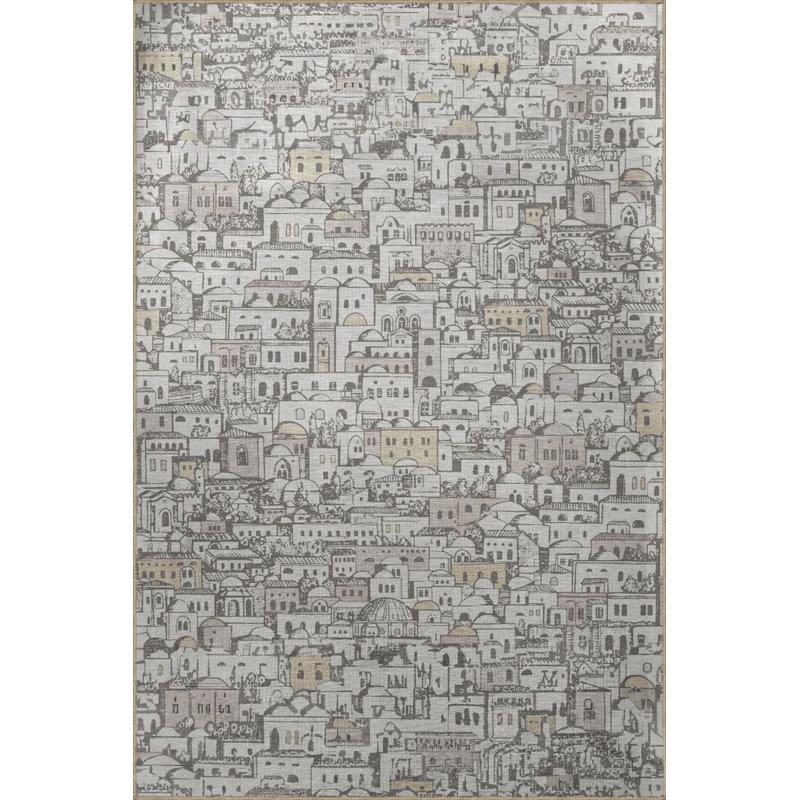 Tapis beige lavable à la machine, Tapis de couloir 3 pi 3 po x 6 pi 7 po