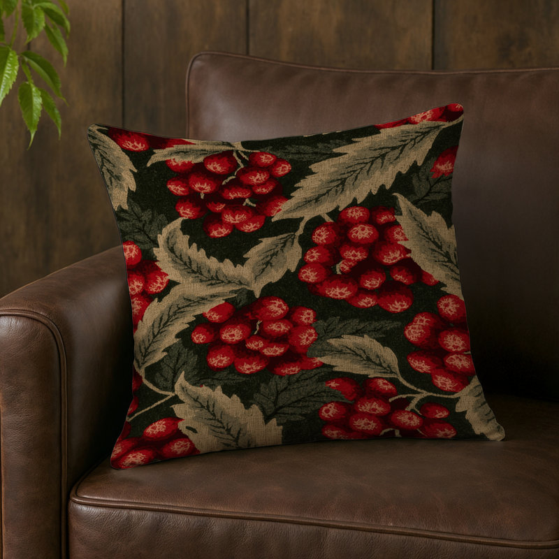 Coussin intérieur et extérieur, Carré 16 po, Rouge mûre