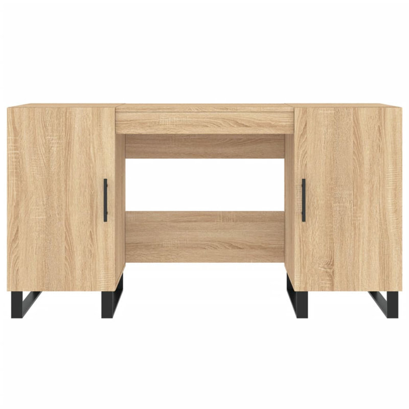 Amear Metal Base Computer Desk, Sonoma Oak