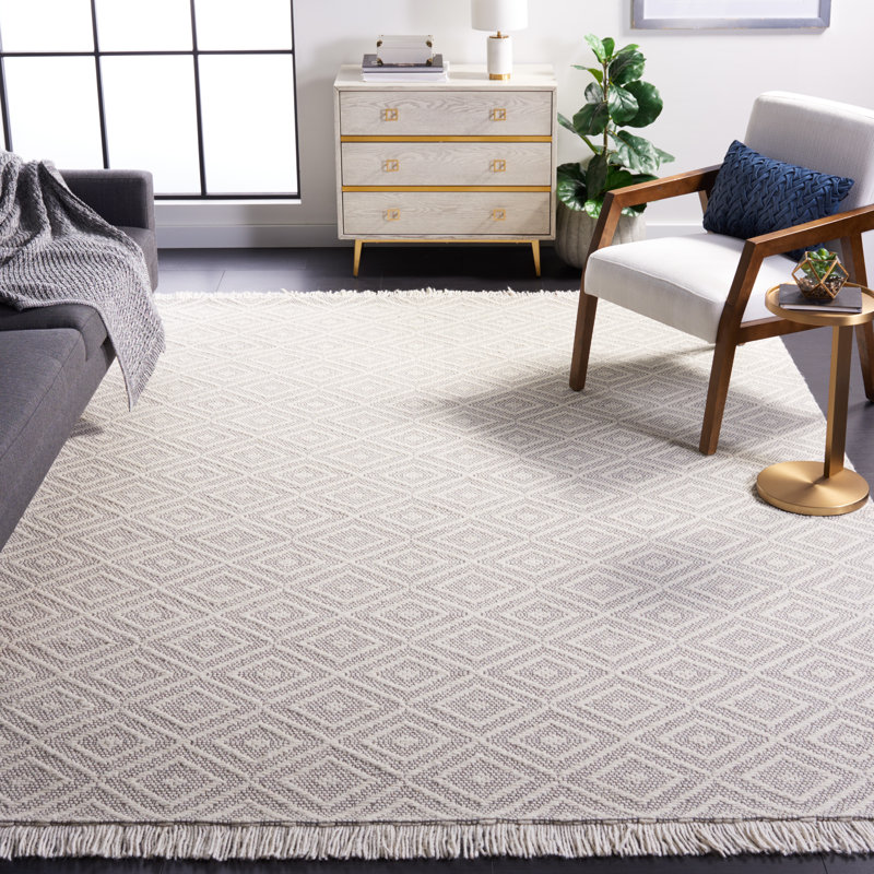 Tapis Pompano ivoire / gris, Rectangle 8 pi x 10 pi