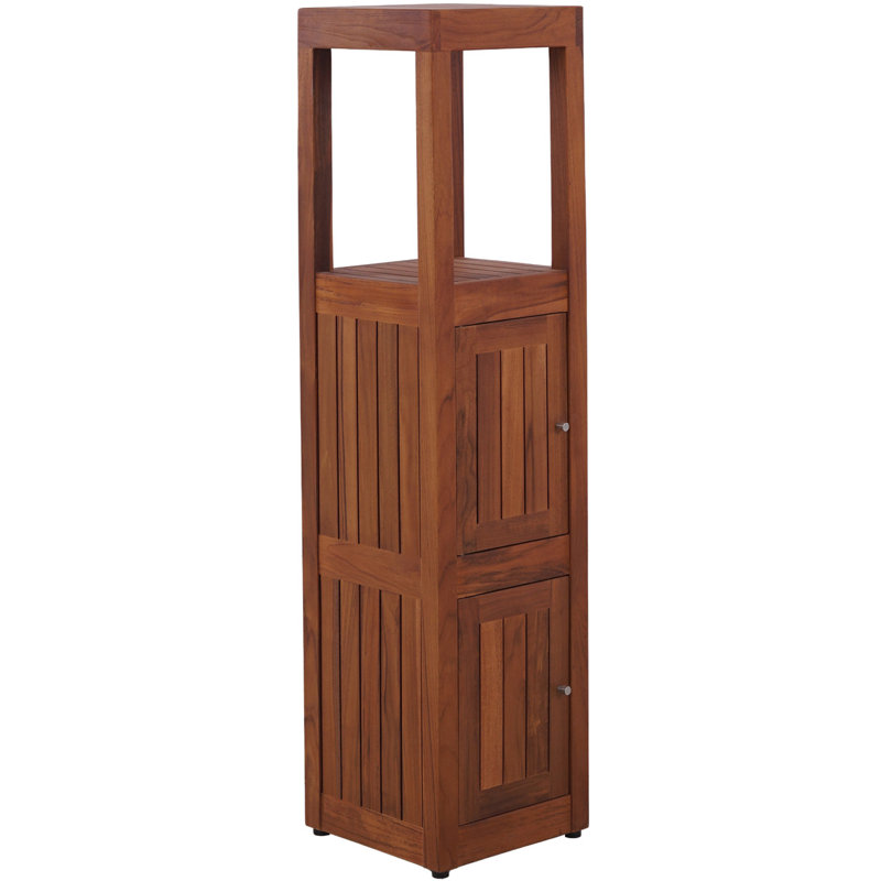 Sula Five-Tier Square Stand with Bottom Doors and Open Top