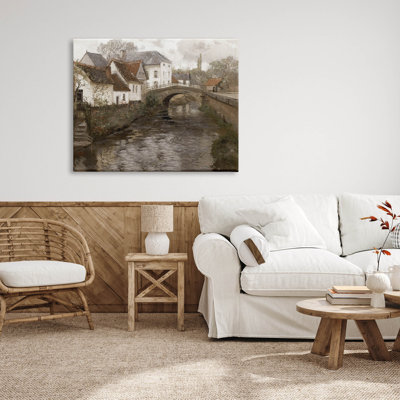 Art classique de giclée de paysage de quartier classique par lettrage et doublure