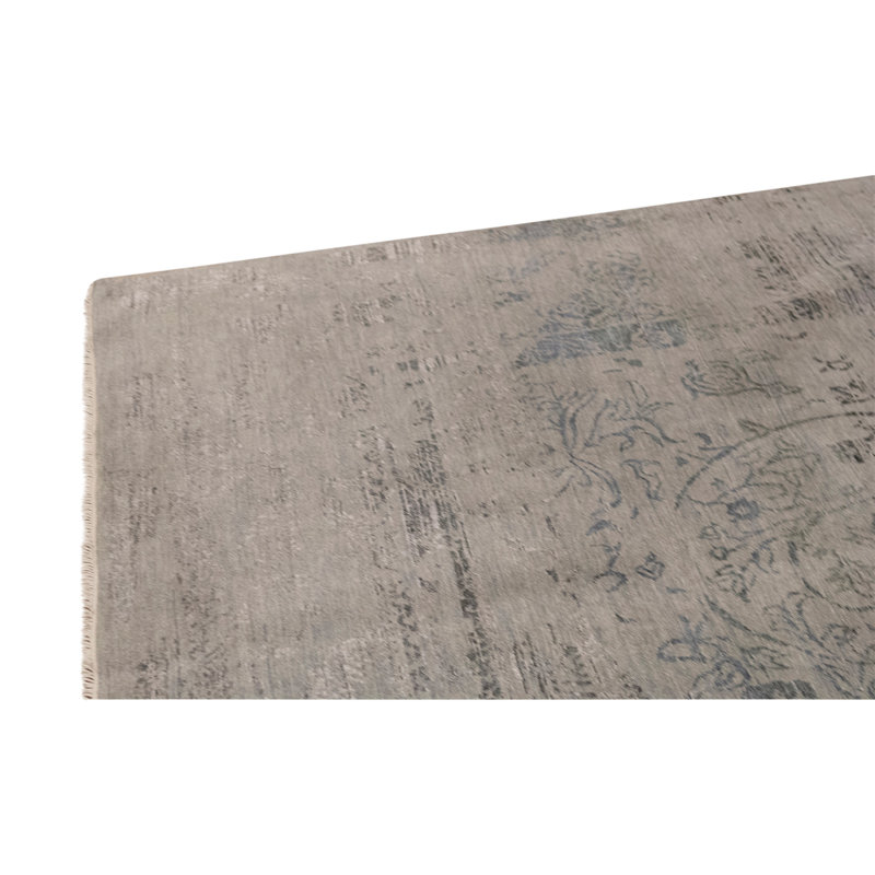 Tapis gris / ivoire noué à la main de haute qualité