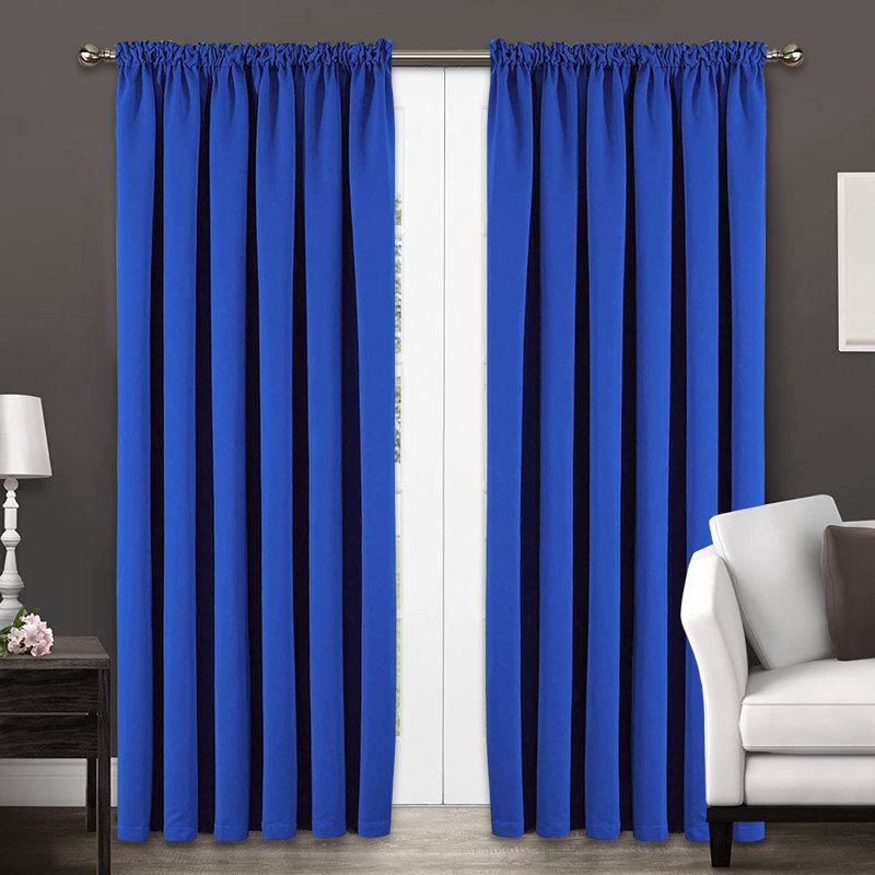 Frantzy Thermal Blackout Curtains Pencil Pleat Ready Made Pair Curtain Panel + Tie Backs, Cream, Width 117 x Drop 137cm