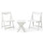 Table et chaise pliables avec hanches blanches et 2 chaises, mobilier d'extérieur idéal pour se détendre et bistro