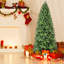 Arbre de Noël 6 pi avec 1032 pointes en PE + PVC - Arbre de Noël plein corps avec branches articulées, assemblage facile, support en métal stable, décoration de Noël vert classique-1494745616