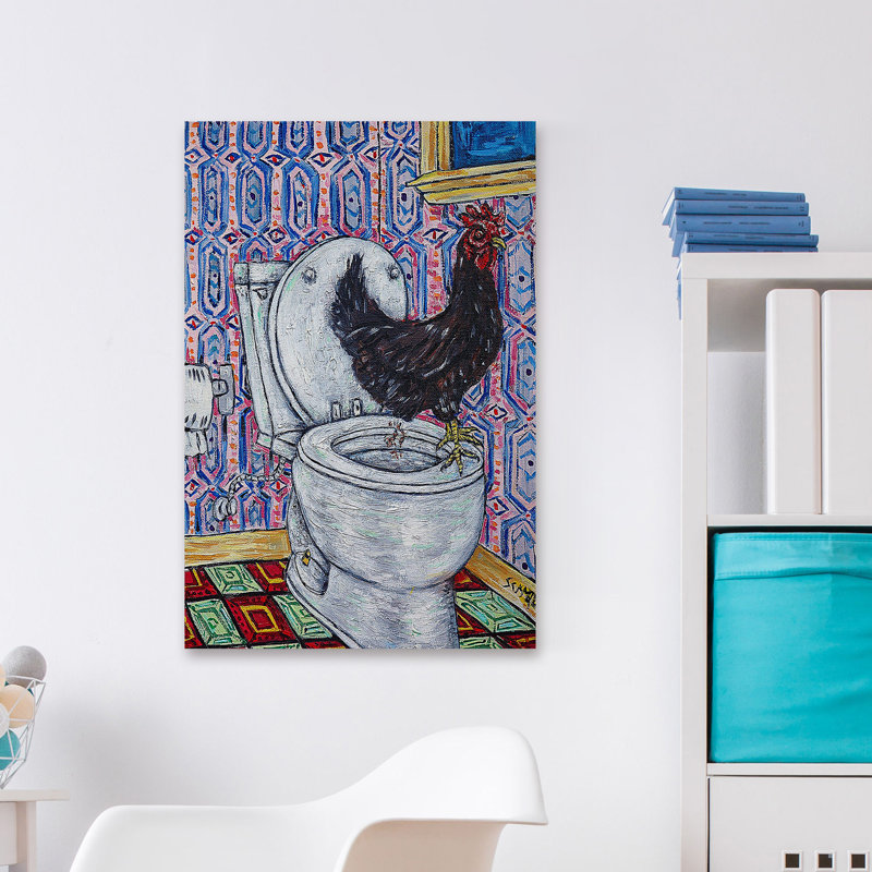 Poulet par Jay Schmetz - reproduction sur toile, H 18 po x l 12 po