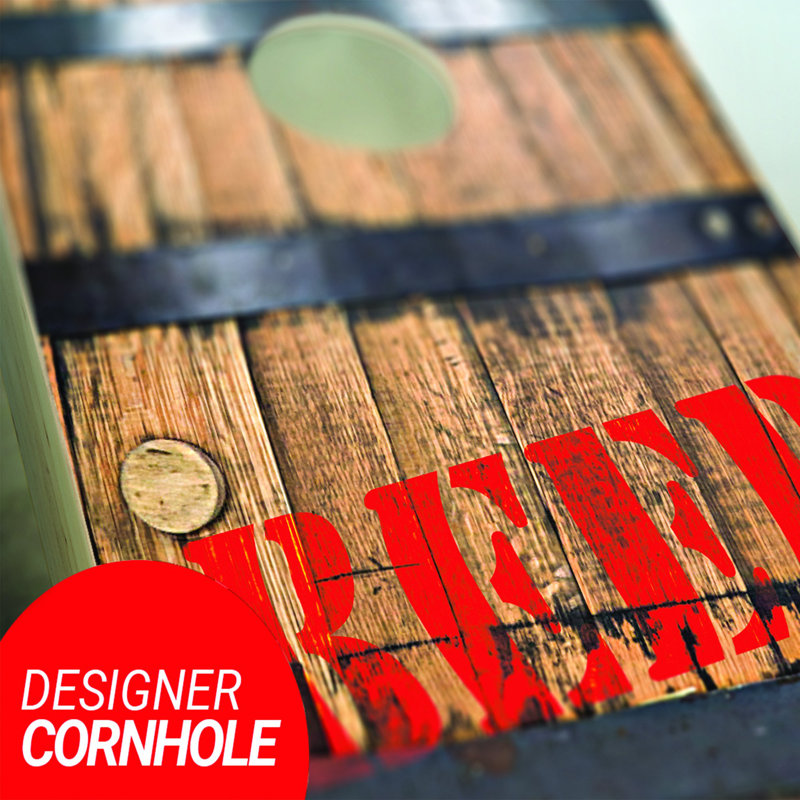 2' X 4' Beer Barrel Cornhole Set With Hole Lights