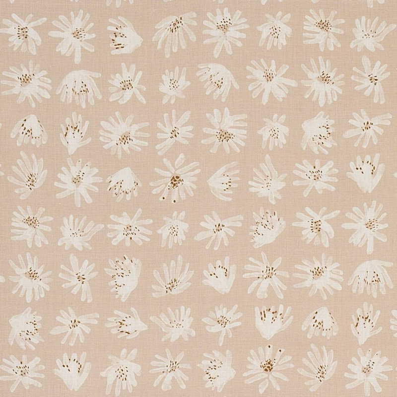 Schumacher x Caroline Z Hurley Meadow Rock Fabric, Natural 