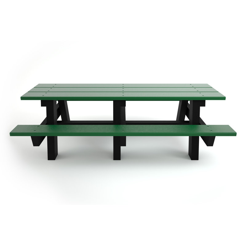 Montelongo A-Frame Picnic Table, L-Bracket, Green, 8'