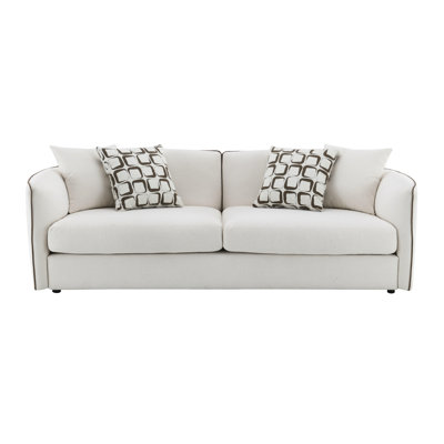 Beige Chenille , 2 - Seat 4 Pillows, Removable Covers, Wooden Inner Frame, 74" Width Full Foam Cushions, Plastic Legs, 91" Product Width, 29" Depth