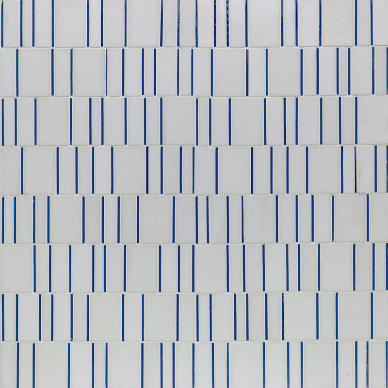 Carreau de mosaïque de marbre et de verre de taille aléatoire Kerrie Kelly