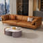 Canapé modulaire orange en cuir véritable-102458322