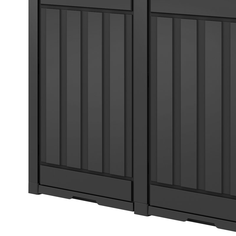 Plastic Manual Lift Outdoor Trash/Recycling Bins - 61 Gallons, Black
