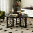 31.5" Black Solid Wood Round Coffee Table
