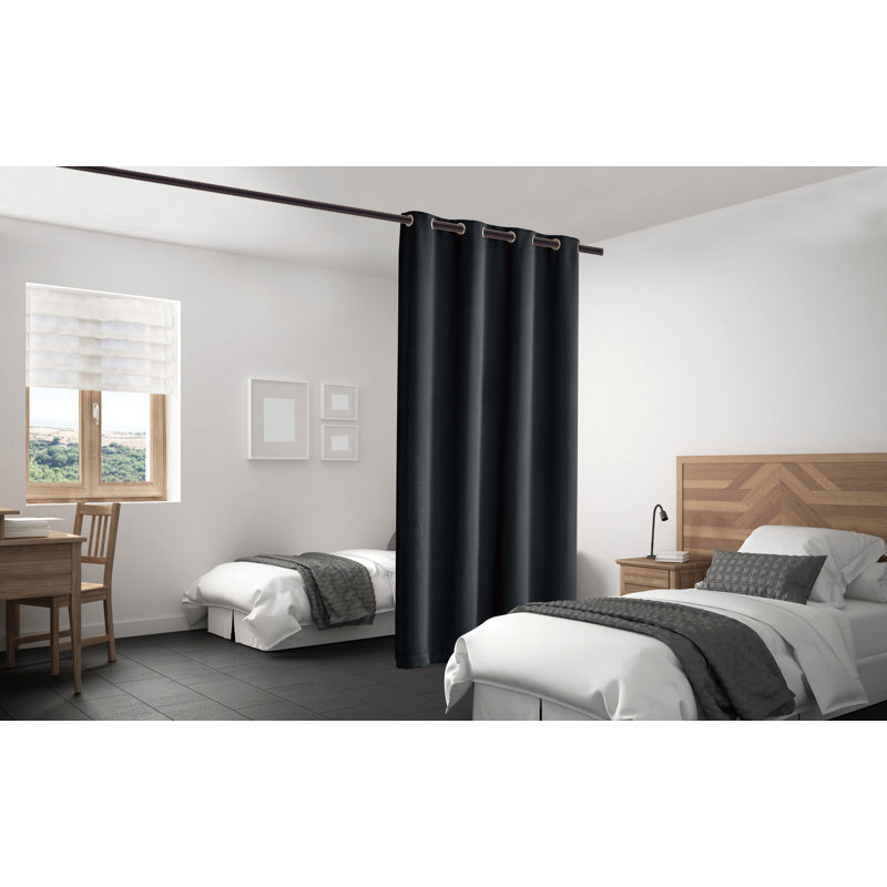 Emillie Blackout Single Curtain Panel, Black, 48" x 84"